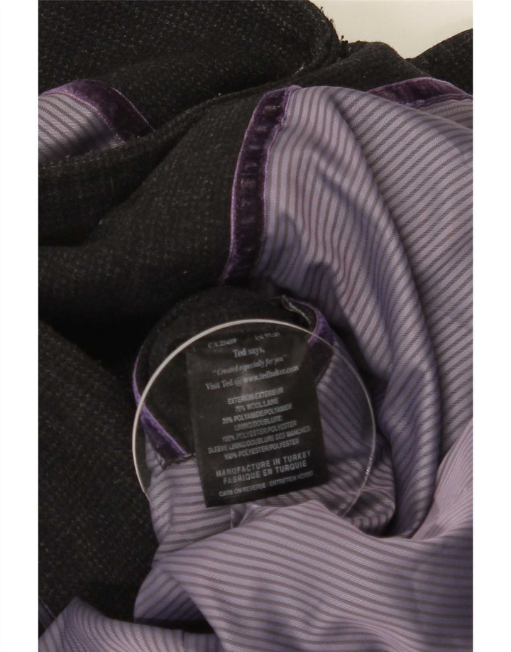 Ted Baker Abrigo militar para hombre Talla 4 Grande Lana gris