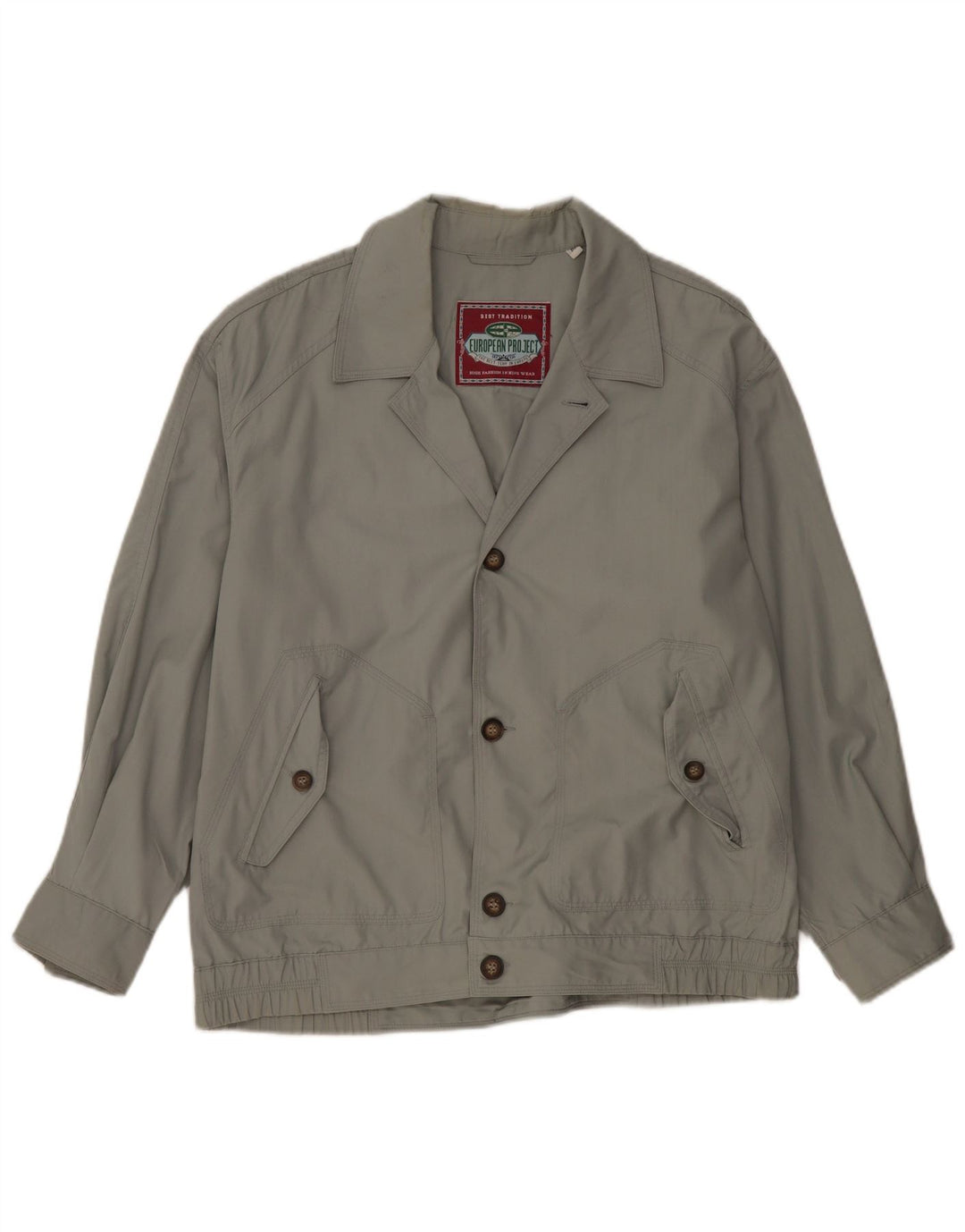 EUROPEAN PROJECT Mens Bomber Jacket UK 38 Medium Grey