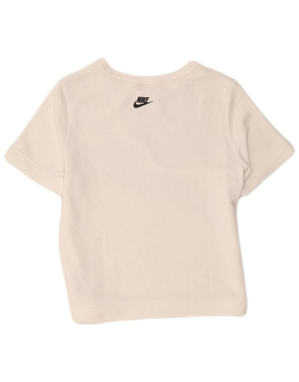 Nike Damen Graphic Short Sleeve Sweatshirt Pullover UK 14 Mittelweiß