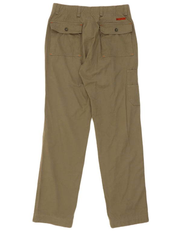 Pantalones cargo rectos con cremallera para hombre IT 48 Medium W32 L34 Algodón caqui