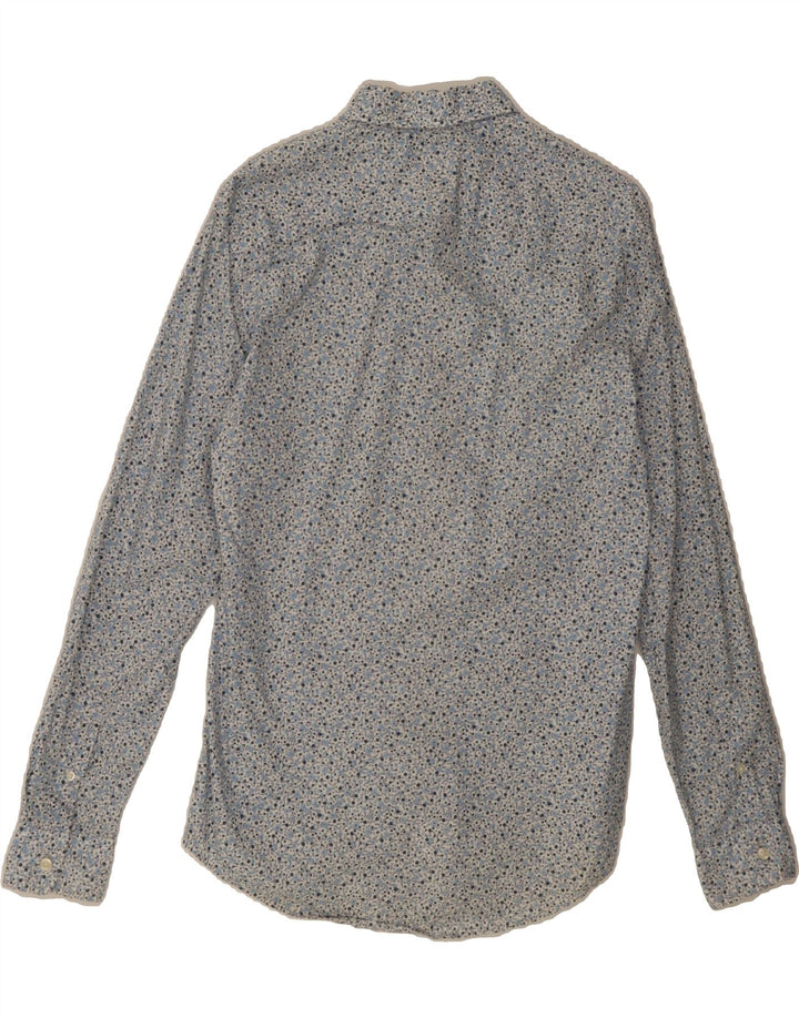 BENETTON Mens Shirt Medium Blue Floral Cotton Vintage Benetton and Second-Hand Benetton from Messina Hembry 