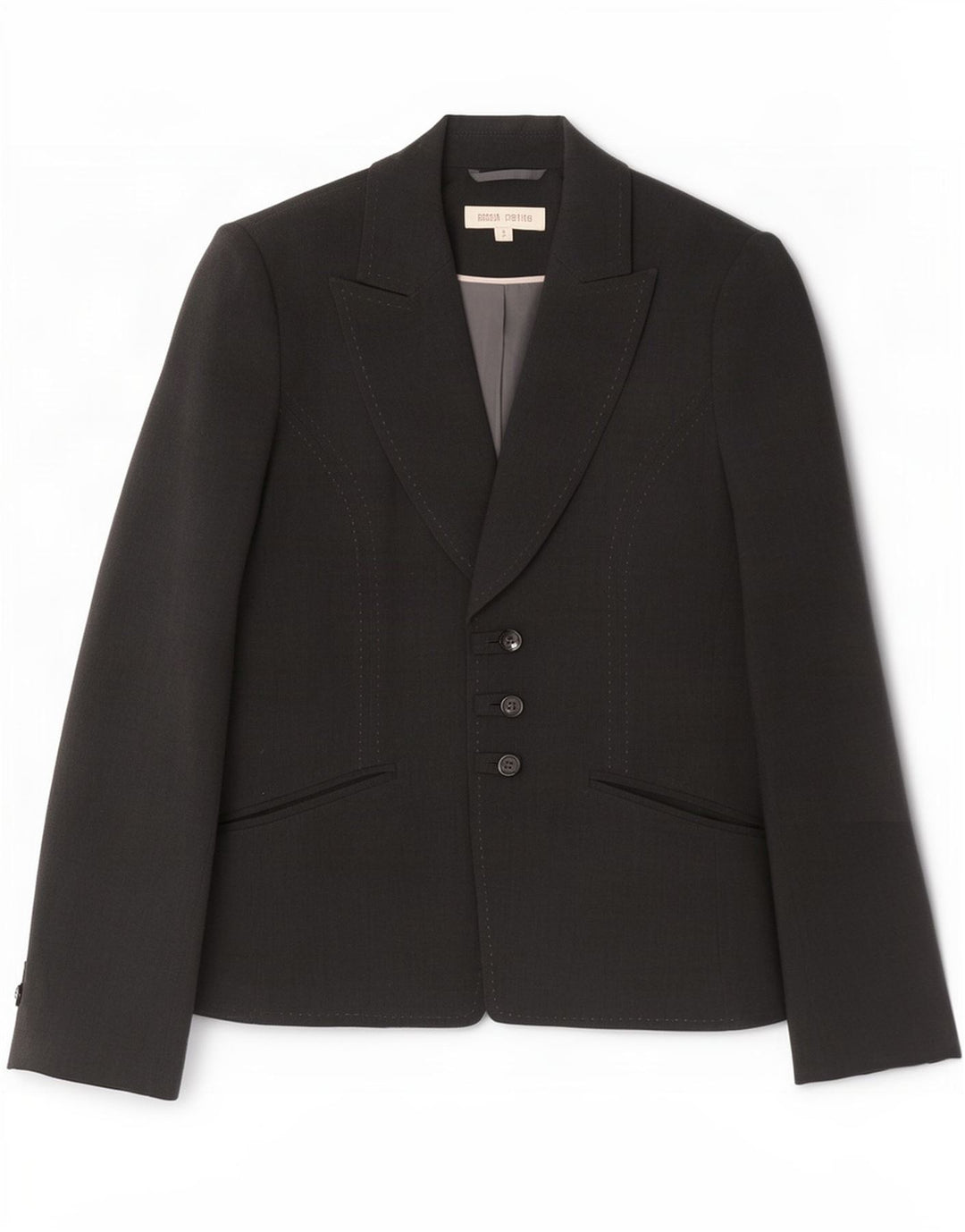 Jaqueta blazer feminina Marks & Spencer Petite 3 botões Reino Unido 8 pequena cinza