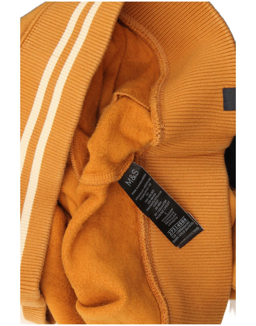 Marks & Spencer Mens Zip Neck Sweatshirt Jumper Large Yellow Colourblock