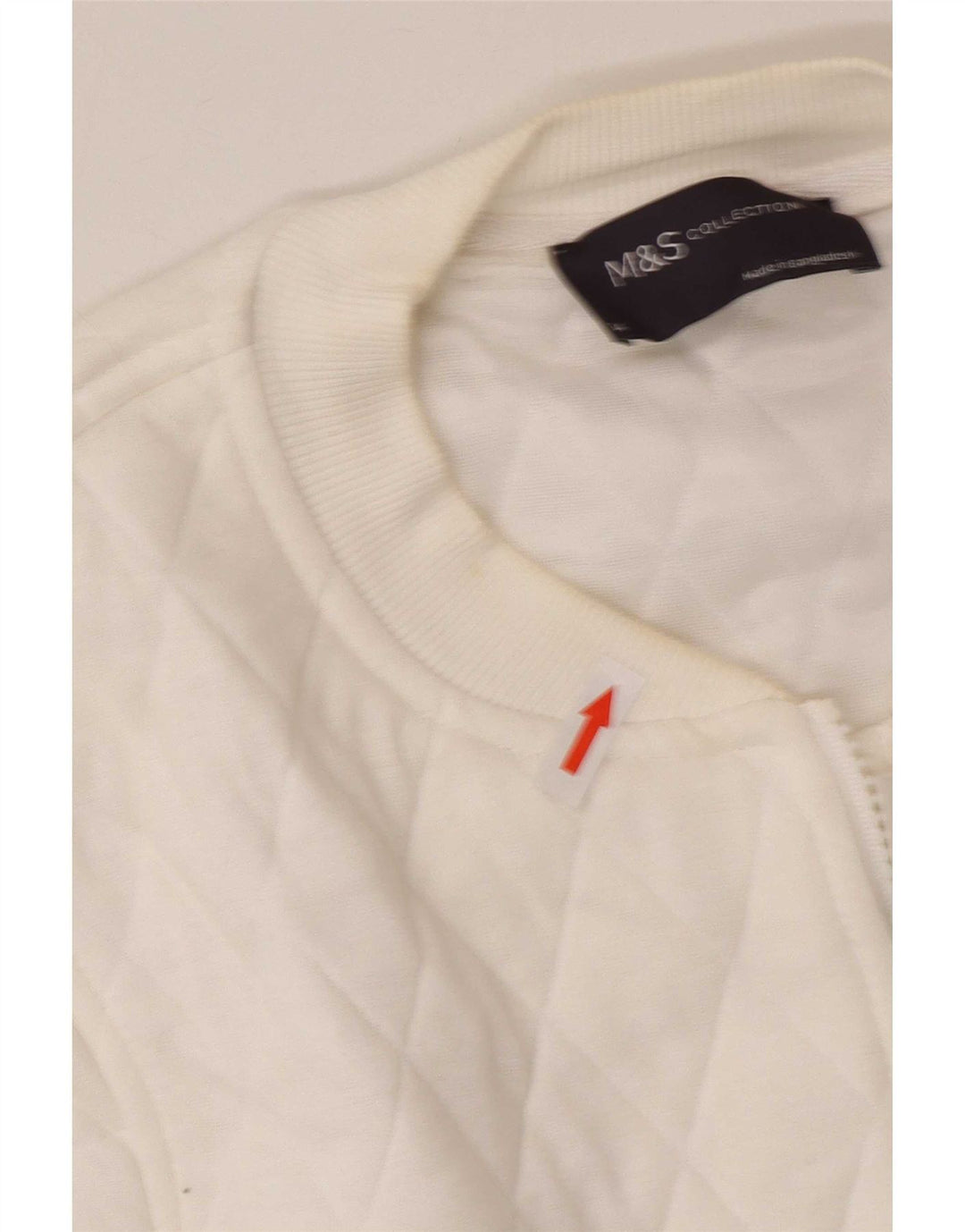 Giacca trapuntata da donna Marks & Spencer UK 14 grande poliestere bianco