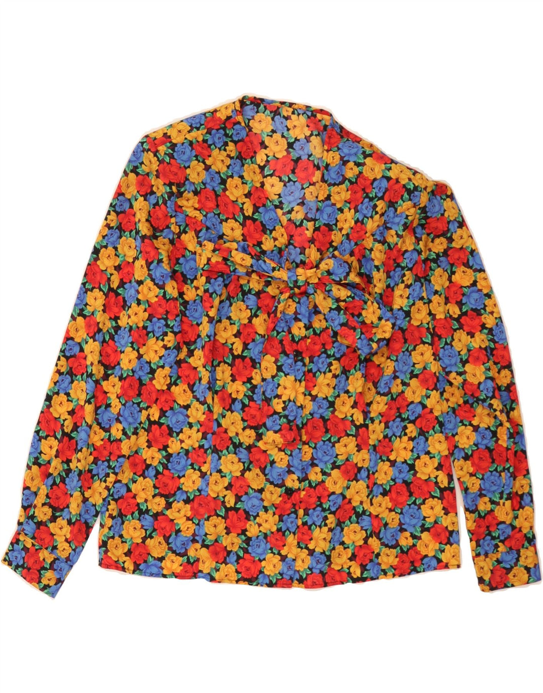 ST MICHAEL Womens Front Tie Shirt Blouse UK 14 Medium Multicoloured Floral Vintage St Michael and Second-Hand St Michael from Messina Hembry 