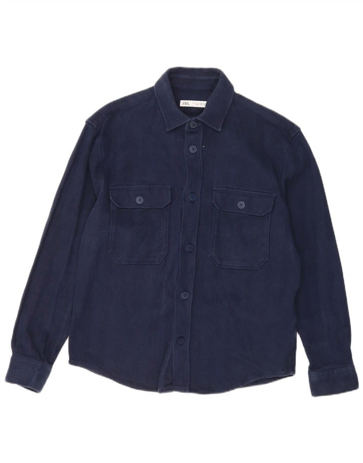 Zara Mens Shirt Medium Navy Blue