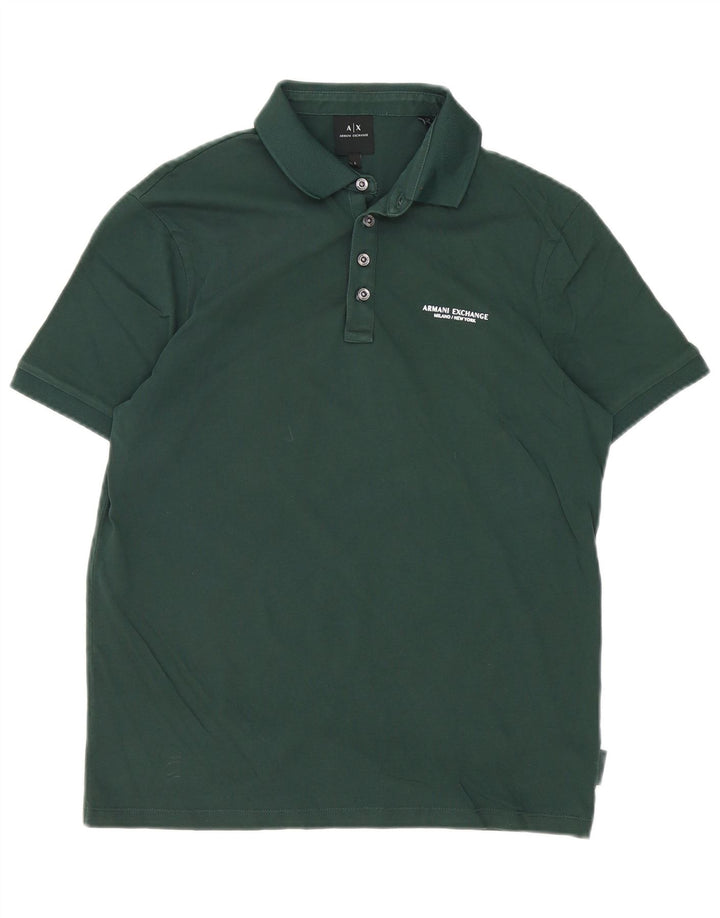 Armani Exchange Mens Polo Shirt Small Green Cotton