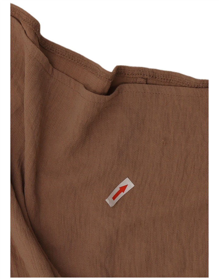 Zara Womens 1/2 Sleeve Blouse Top UK 10 Small Brown