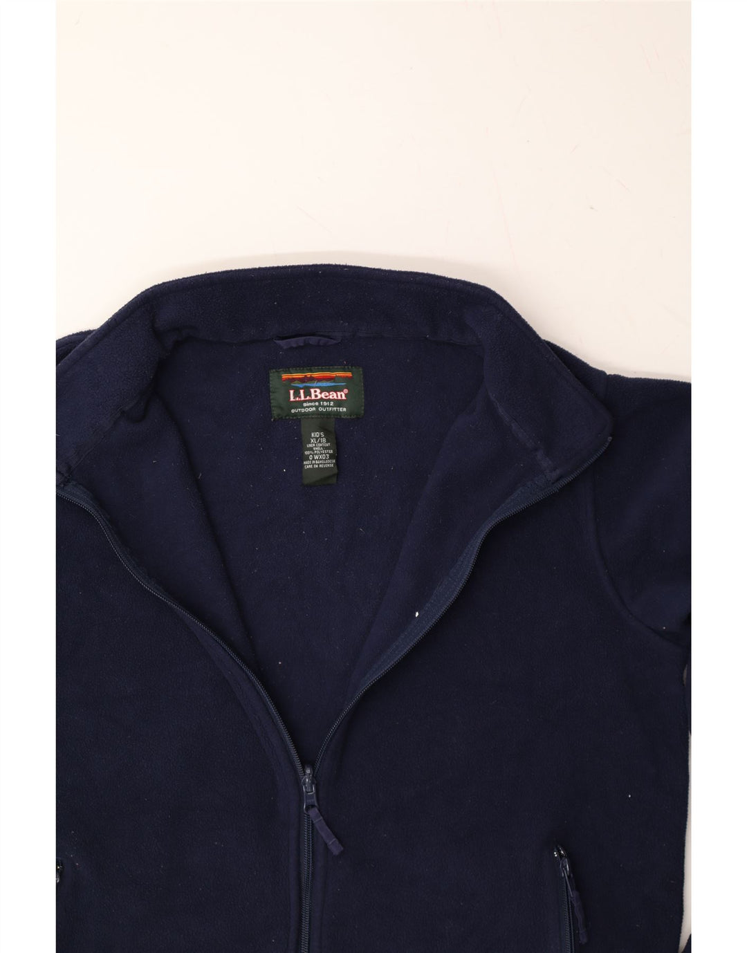 L.L.BEAN Boys Fleece Jacket 15-16 Years XL Navy Blue Polyester Vintage L.L.Bean and Second-Hand L.L.Bean from Messina Hembry 