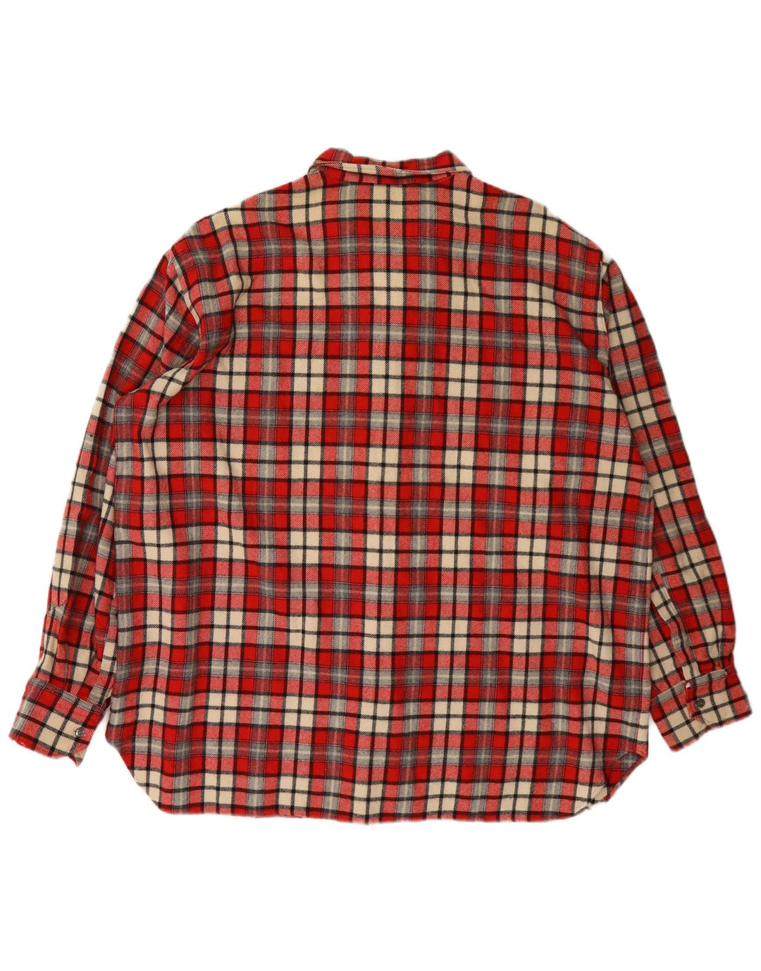 Camisa masculina vintage de flanela XL vermelha xadrez de lã
