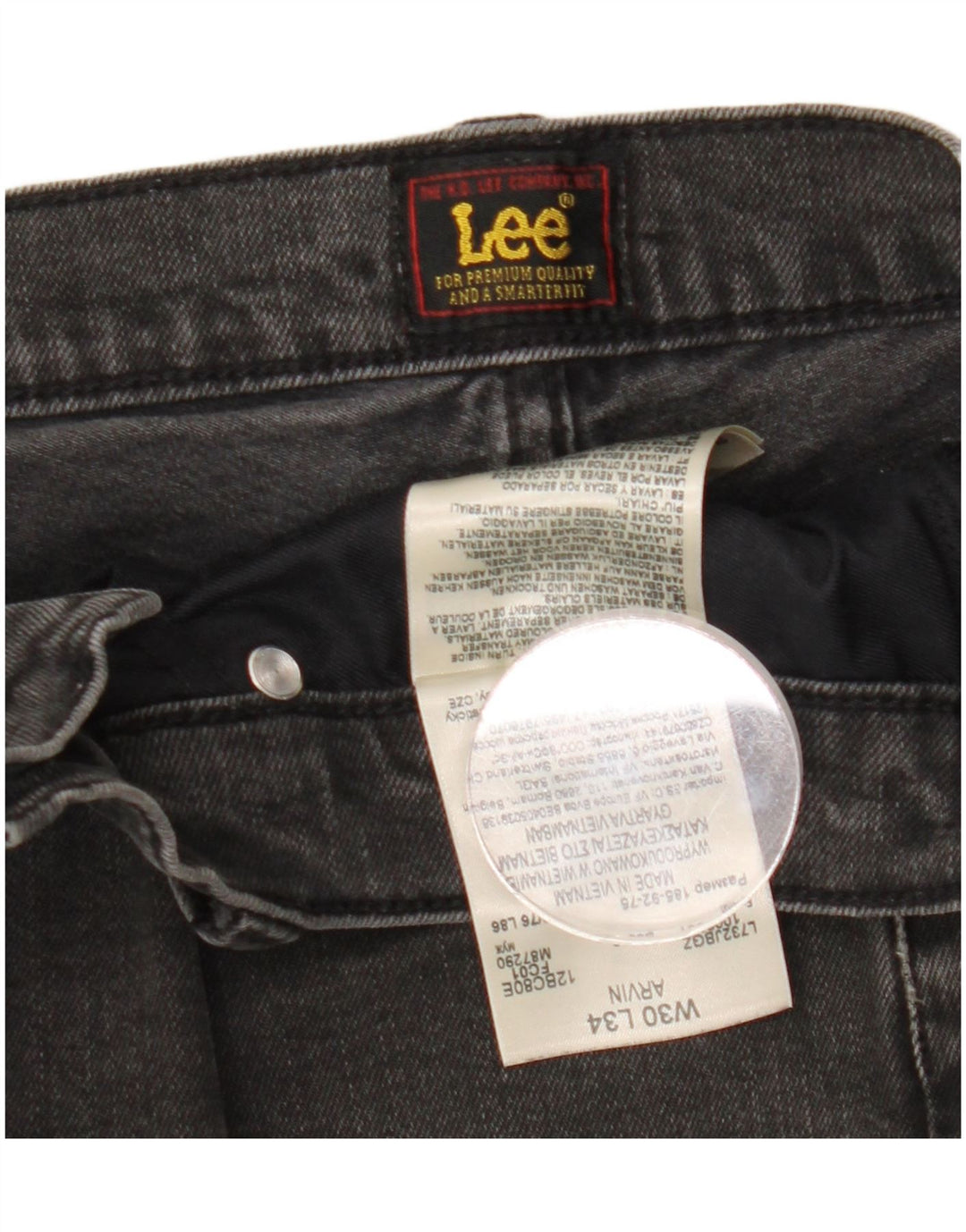 Lee Herre Arvin Slim Jeans W30 L34 Sort Bomuld