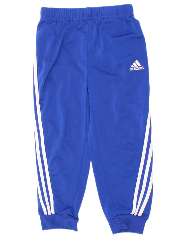 Adidas Boys Tracksuit Trousers Joggers 2-3 Years Blue Polyester