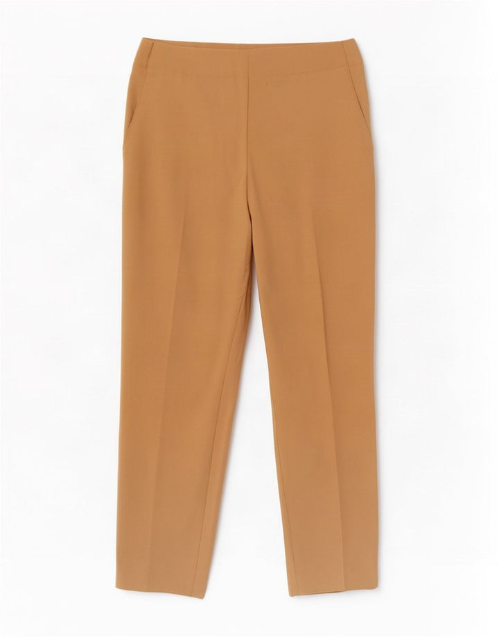 Schmale, verkürzte Damenhose von Zara, Größe L, W33, L24, Beige, Polyester
