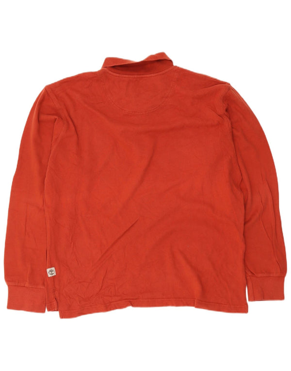 Polo da uomo a maniche lunghe Timberland grande in cotone arancione