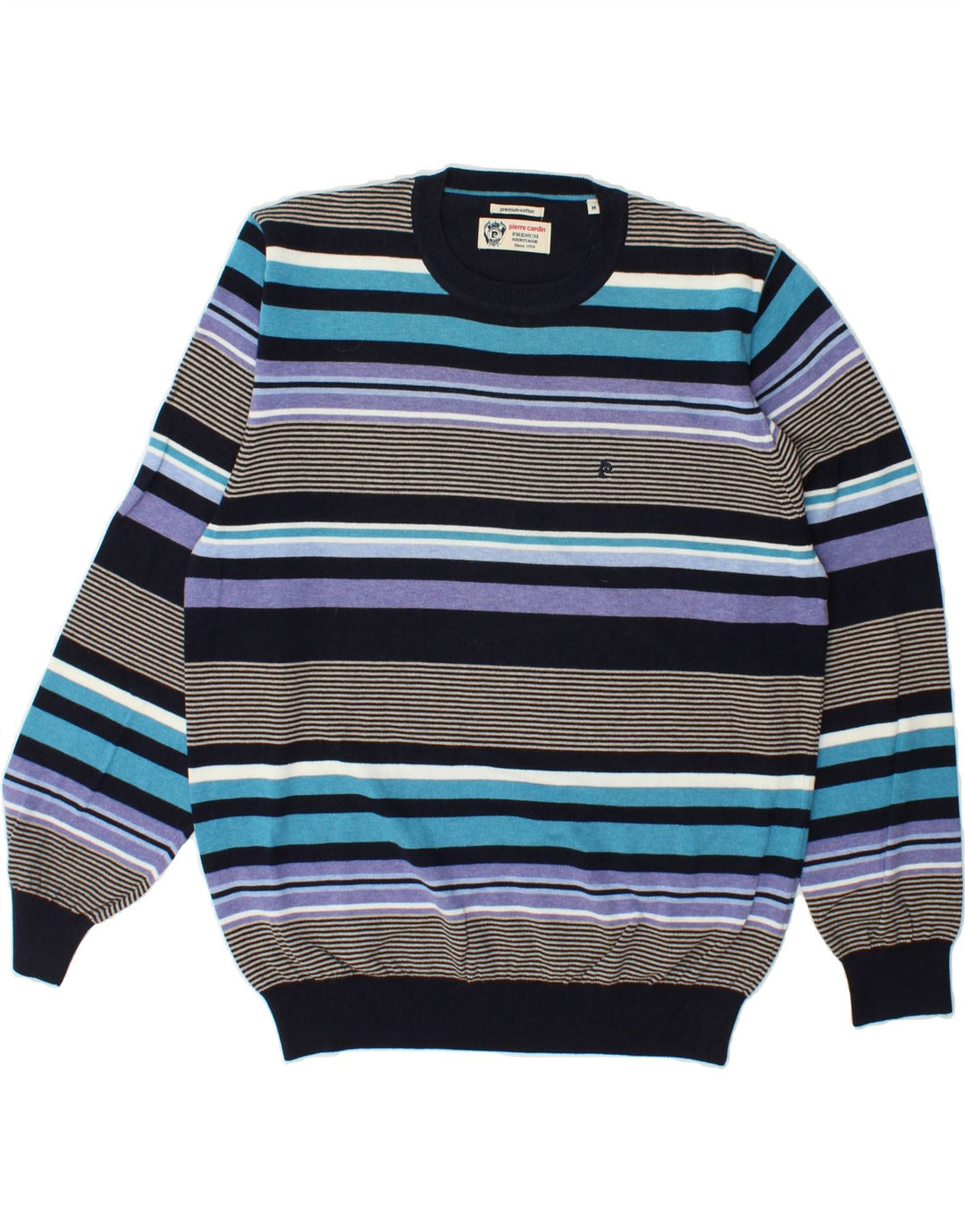 PIERRE CARDIN Mens Heritage Crew Neck Jumper Sweater Medium Multicoloured Vintage Pierre Cardin and Second-Hand Pierre Cardin from Messina Hembry 