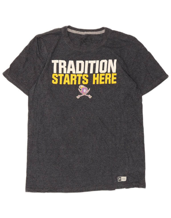 Russell Athletic Mens Graphic T-Shirt Top Small Grey Cotton