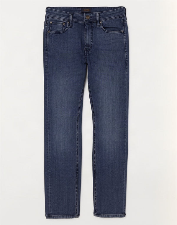 Blugi Jack & Jones GLENN Slim pentru bărbați W29 L30 bumbac bleumarin