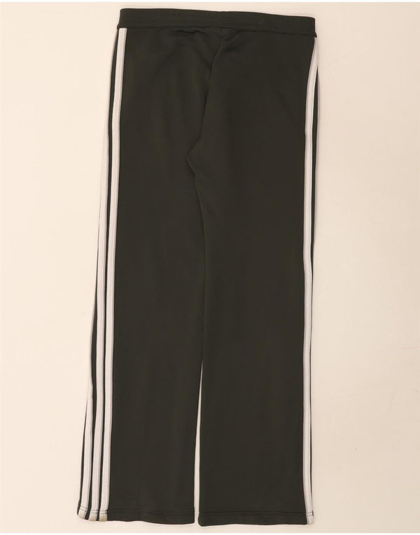 Adidas Womens Wide Leg Tracksuit Trousers UK 12 Medium Green Polyester