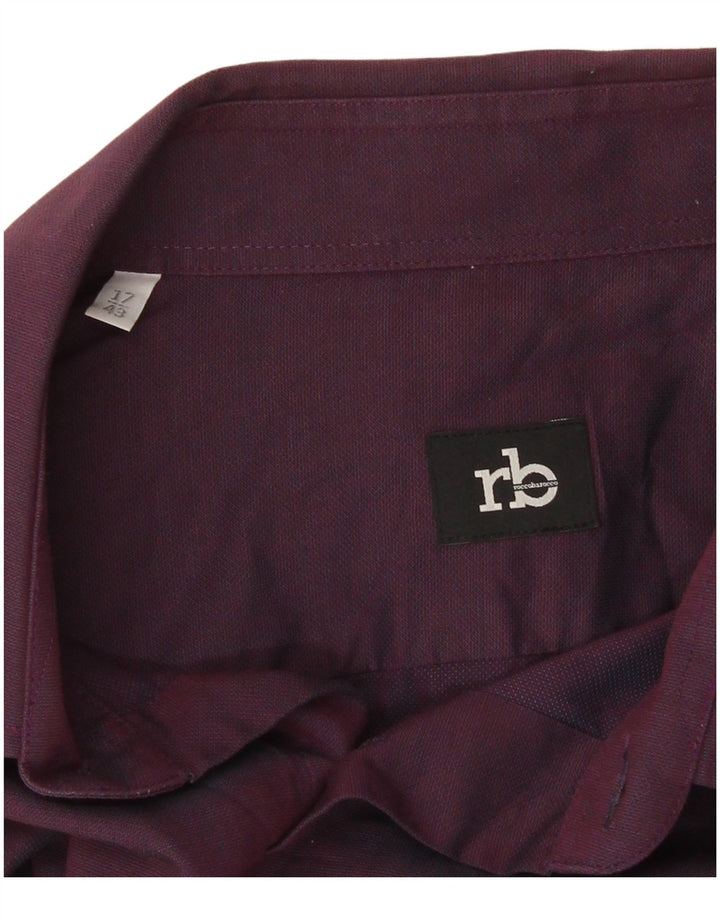Roccobarocco Mens Shirt Size 17 43 XL Purple