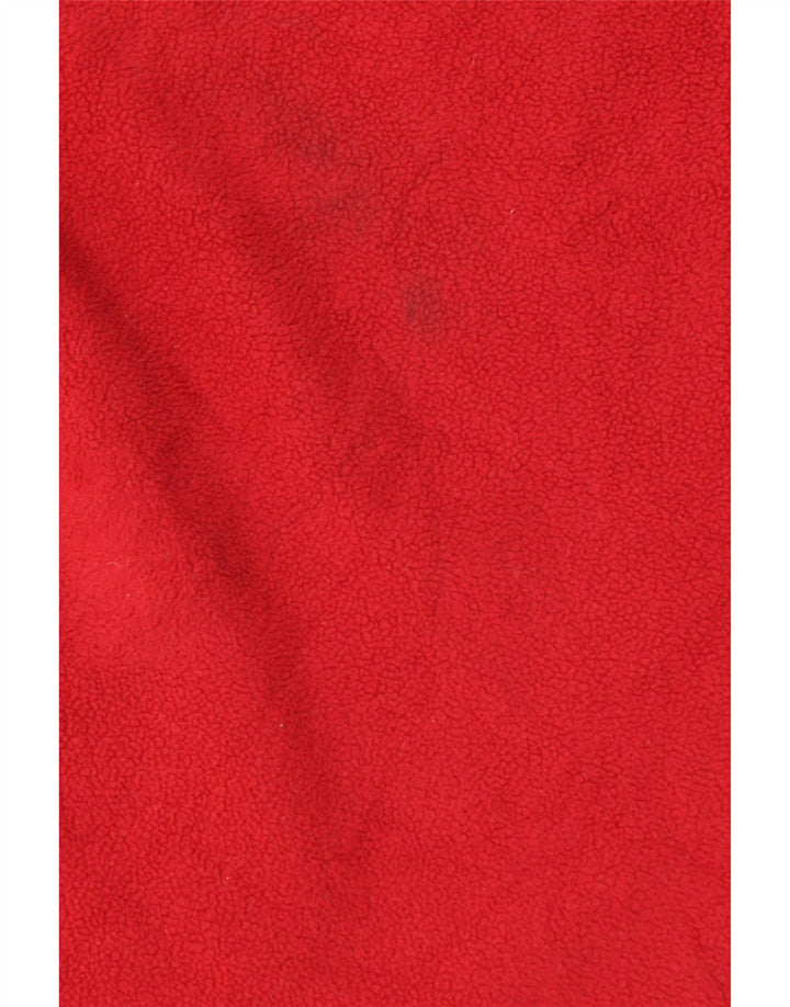 FREE PLAY Womens Zip Neck Fleece Jumper UK 12 Medium Red Polyester Vintage Free Play and Second-Hand Free Play from Messina Hembry 