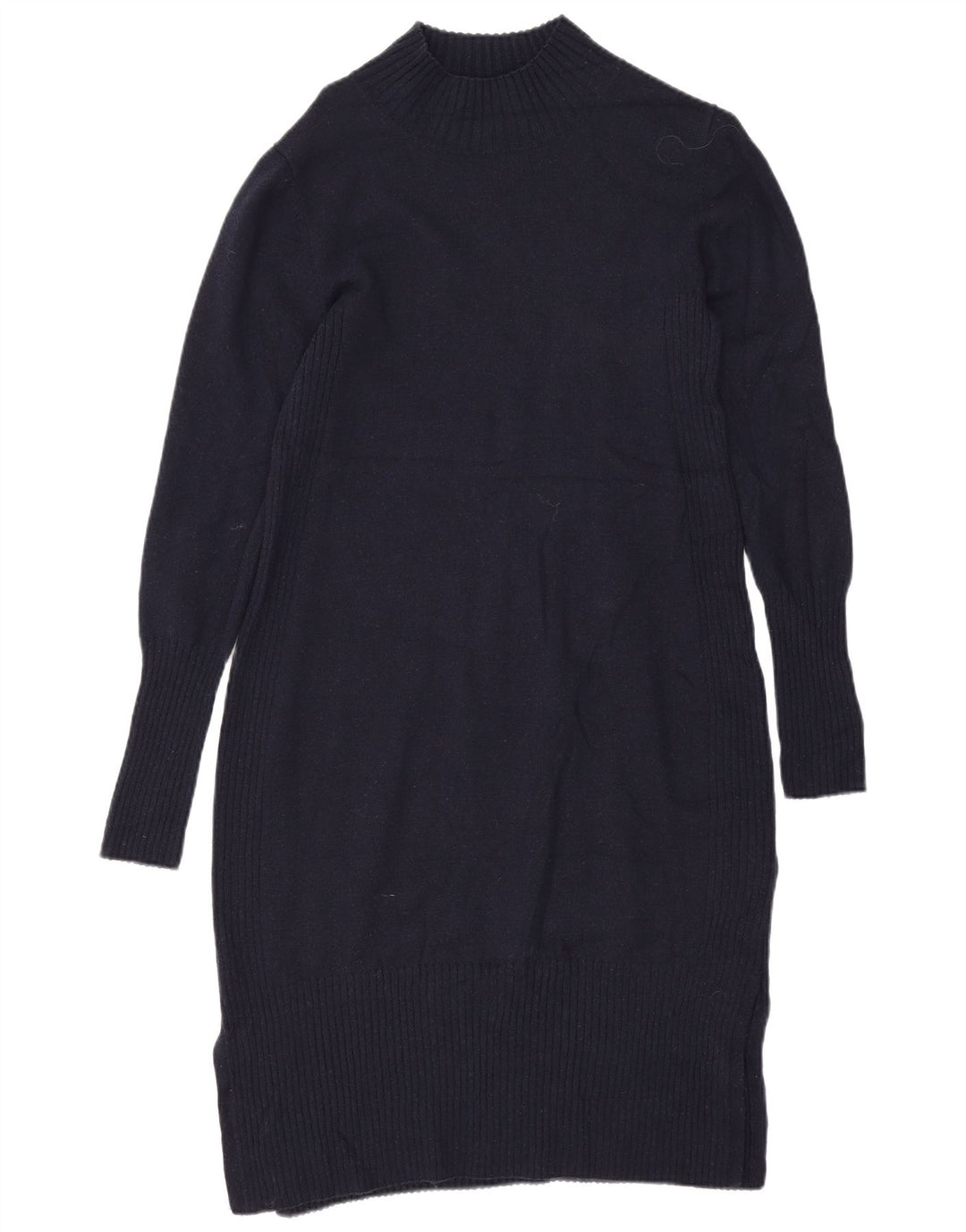 Hobbs Womens Jumper Dress UK 12 Medium Navy Blue Wool