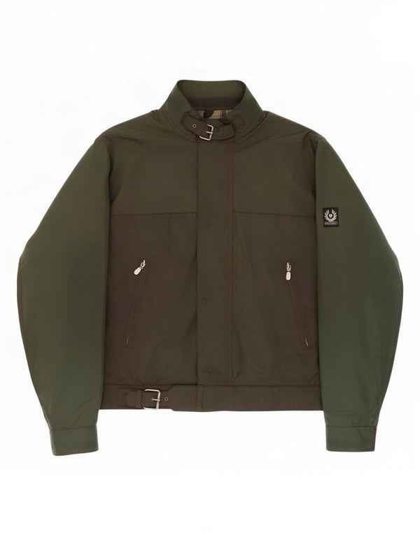 Belstaff Chaqueta Racer para hombre UK 36 Small Verde Colorblock Algodón