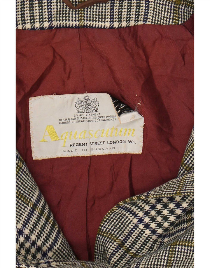 Aquascutum Damenmantel UK 14 Mittelgrauer Hahnentritt