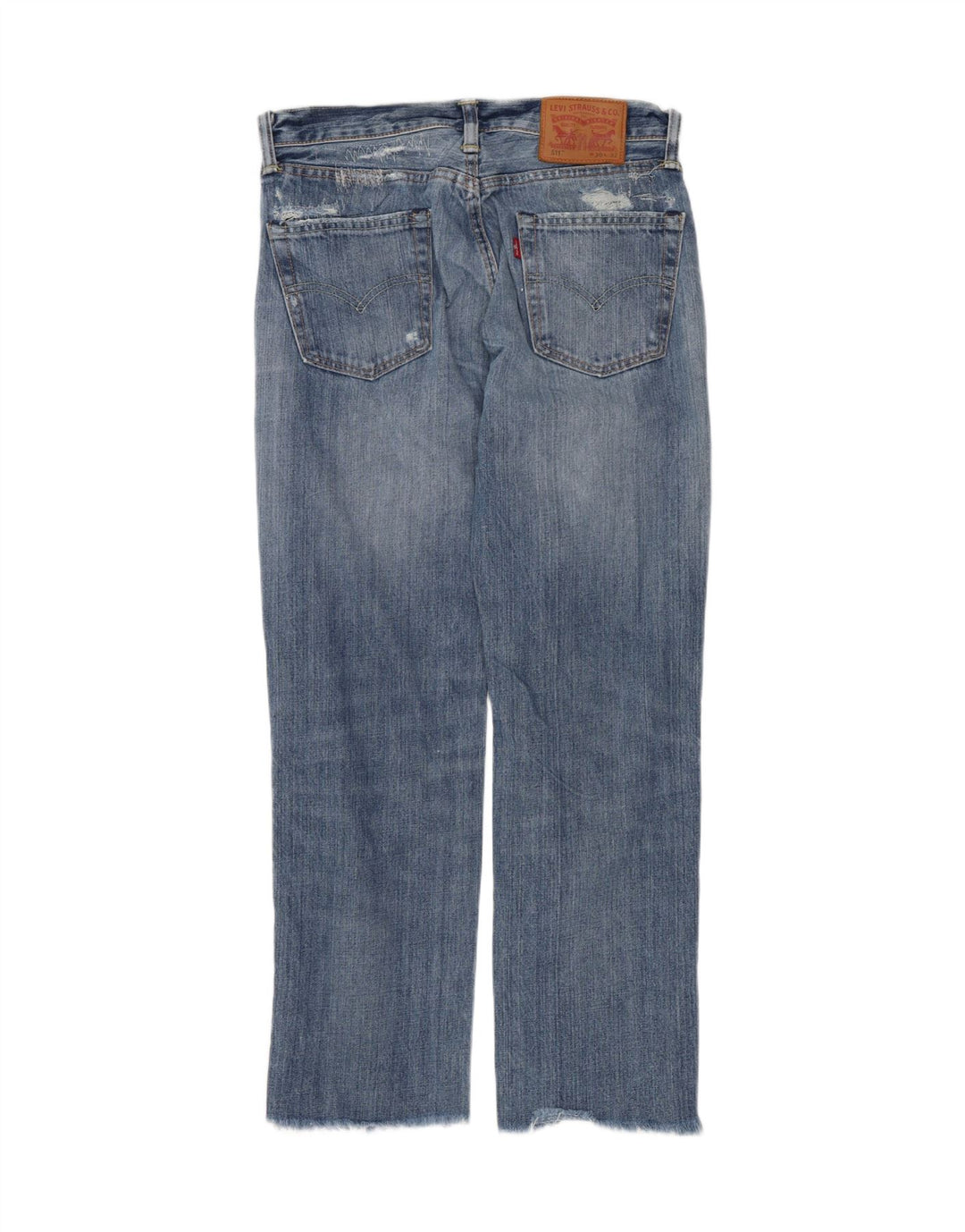 Levi's Womens 511 Distressed Slim Jeans W30 L27 Blue Cotton