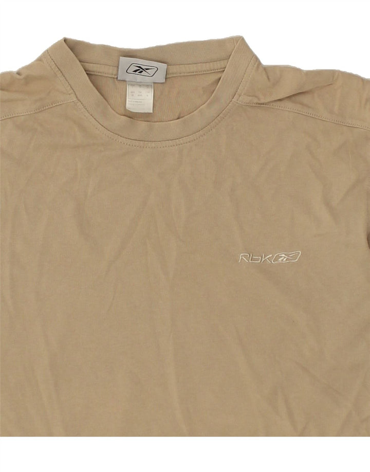 REEBOK Mens T-Shirt Top Small Beige Cotton | Vintage Reebok | Thrift | Second-Hand Reebok | Used Clothing | Messina Hembry 