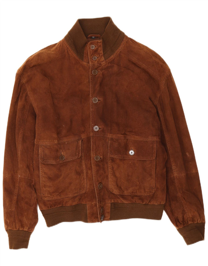 Bomber Uomo In Pelle Scamosciata Conbipel IT 48 Pelle Marrone Medio