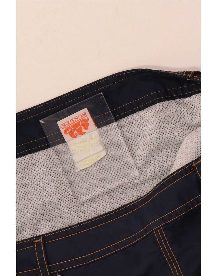 Sundek Mens Swimming Shorts Medium Navy Blue Polyester