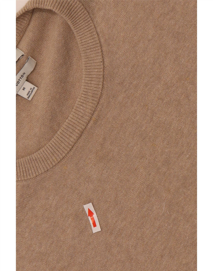 Marks & Spencer Herre sweater med rund hals, medium beige bomuld