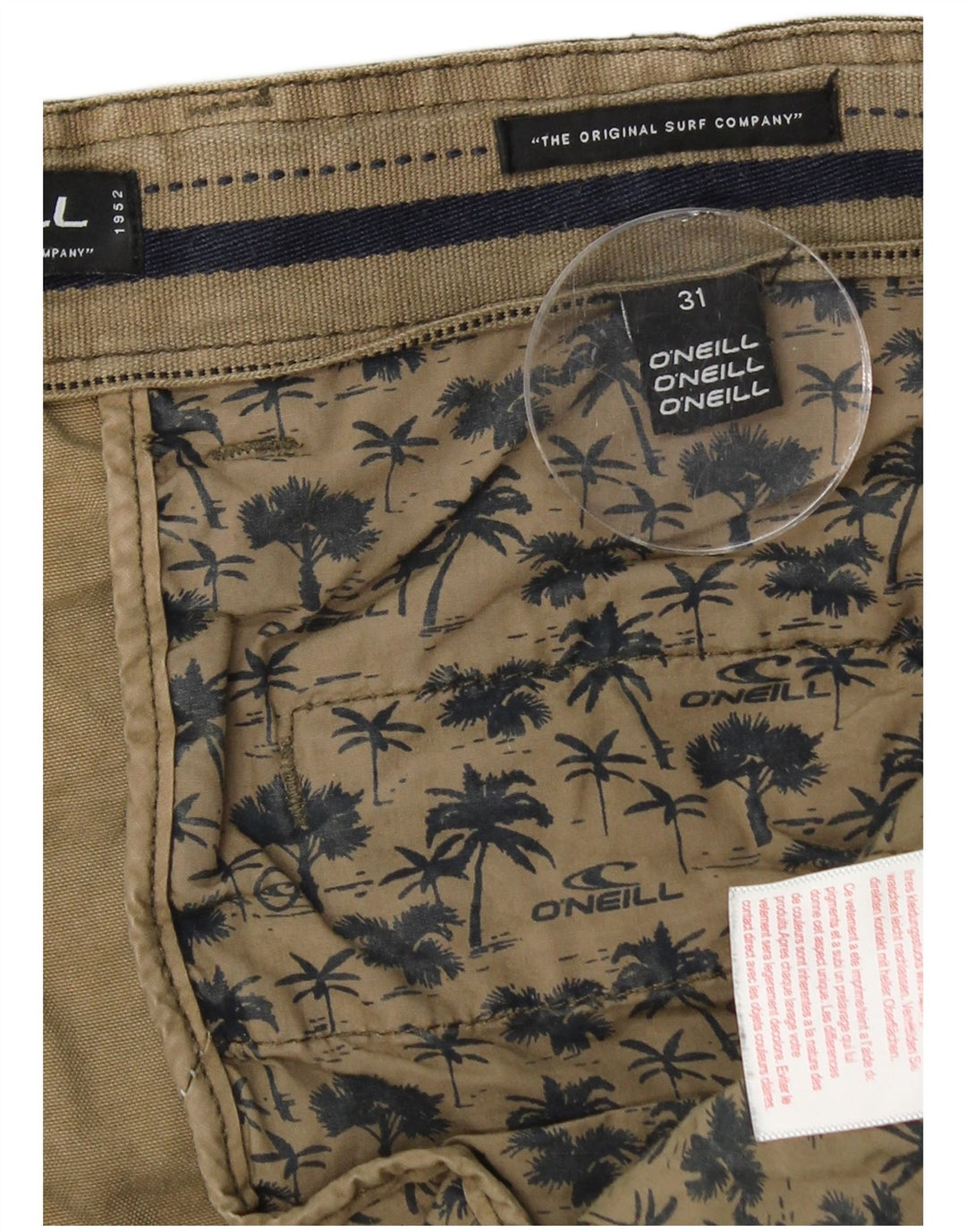 O'NEILL Mens Cargo Shorts W31 Medium Green Camouflage