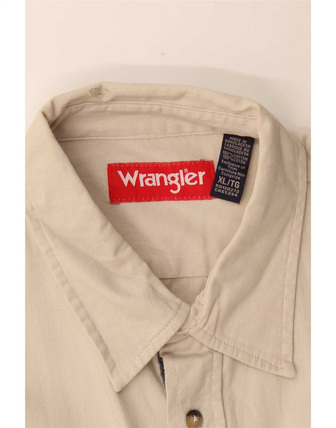 Wrangler herreskjorte XL beige bomuld