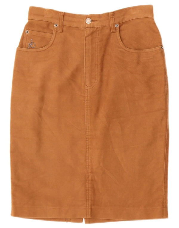 Roccobarocco Womens High Waist Pencil Skirt IT 44 Medium W26  Beige Cotton