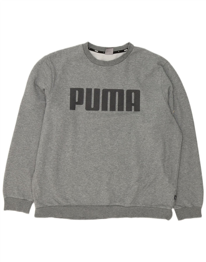 Puma Sweat-shirt graphique pour homme 2XL Gris moucheté