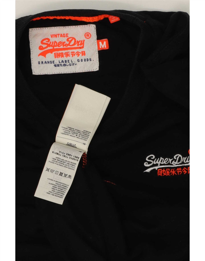 Superdry Mens T-Shirt Top Medium Black Cotton