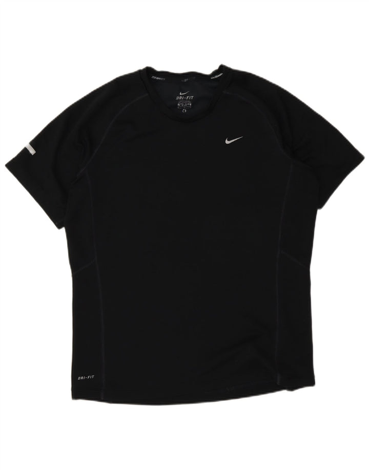 Nike Mens Dri Fit T-Shirt Top Medium Black Polyester