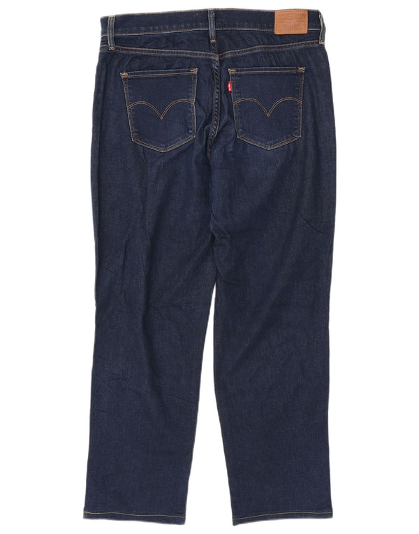 Levi's Damen 314 Shaping Straight Jeans W31 L27 Marineblaue Baumwolle