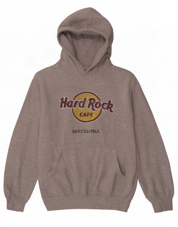 Hard Rock Cafe Herre Barcelona Grafisk Hættetrøje Jumper Medium Grå Flecked