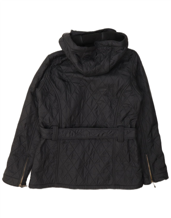 Barbour Womens Hooded Quilted Jacket UK 12 Medium Grey Polyamide