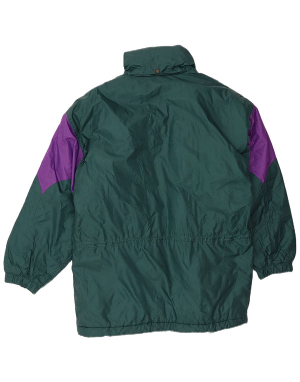 BRUGI Mens Loose Fit Padded Jacket UK 38 Medium Green Colourblock