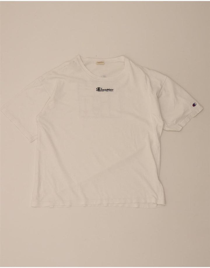 CHAMPION Mens Graphic T-Shirt Top XL White Vintage Champion and Second-Hand Champion from Messina Hembry 