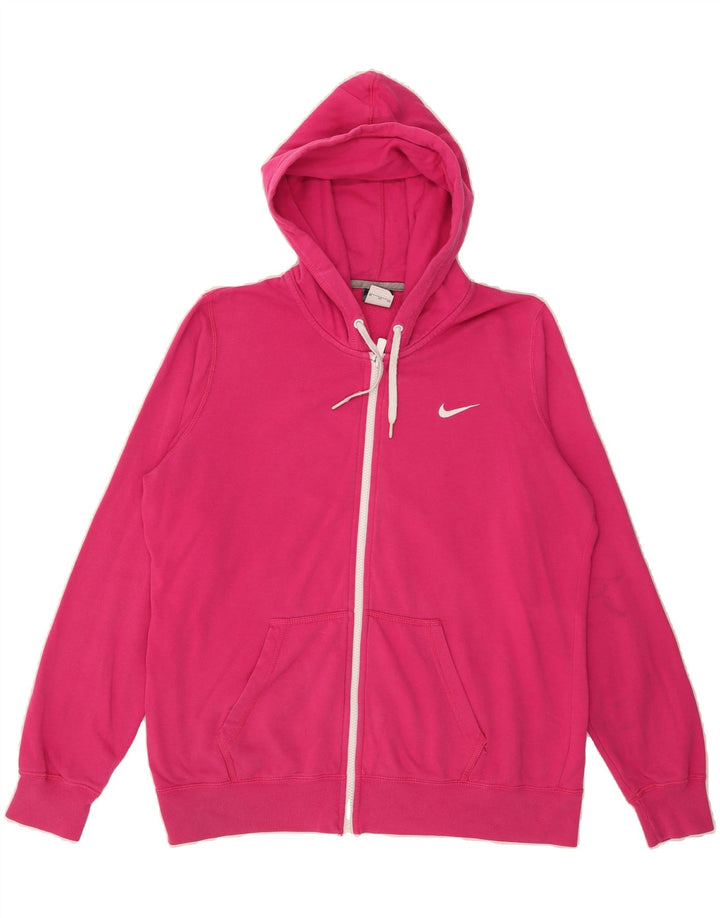 NIKE Womens Zip Hoodie Sweater UK 18 XL Pink Cotton Vintage Nike and Second-Hand Nike from Messina Hembry 