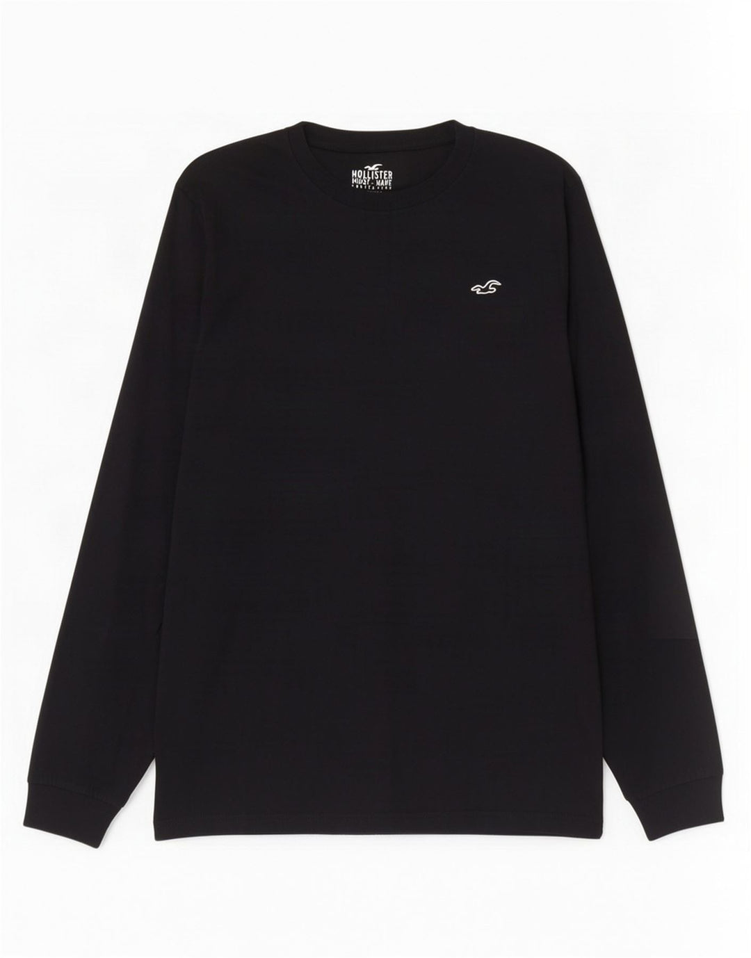 Hollister Mens Top Long Sleeve Medium Black Cotton