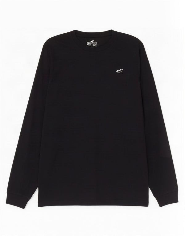 Hollister Mens Top Long Sleeve Medium Black Cotton