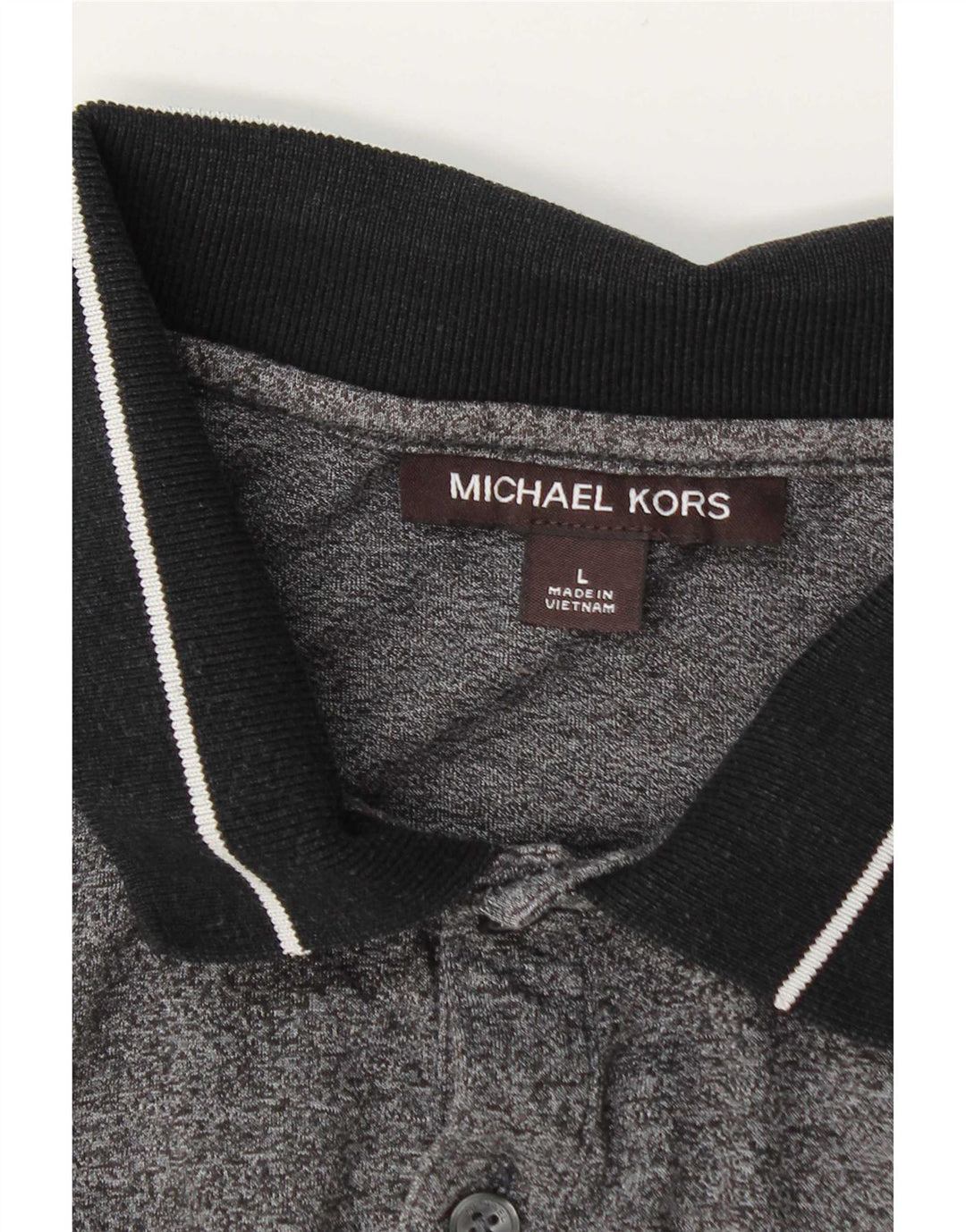 Michael Kors Mens Polo Shirt Large Grey Flecked
