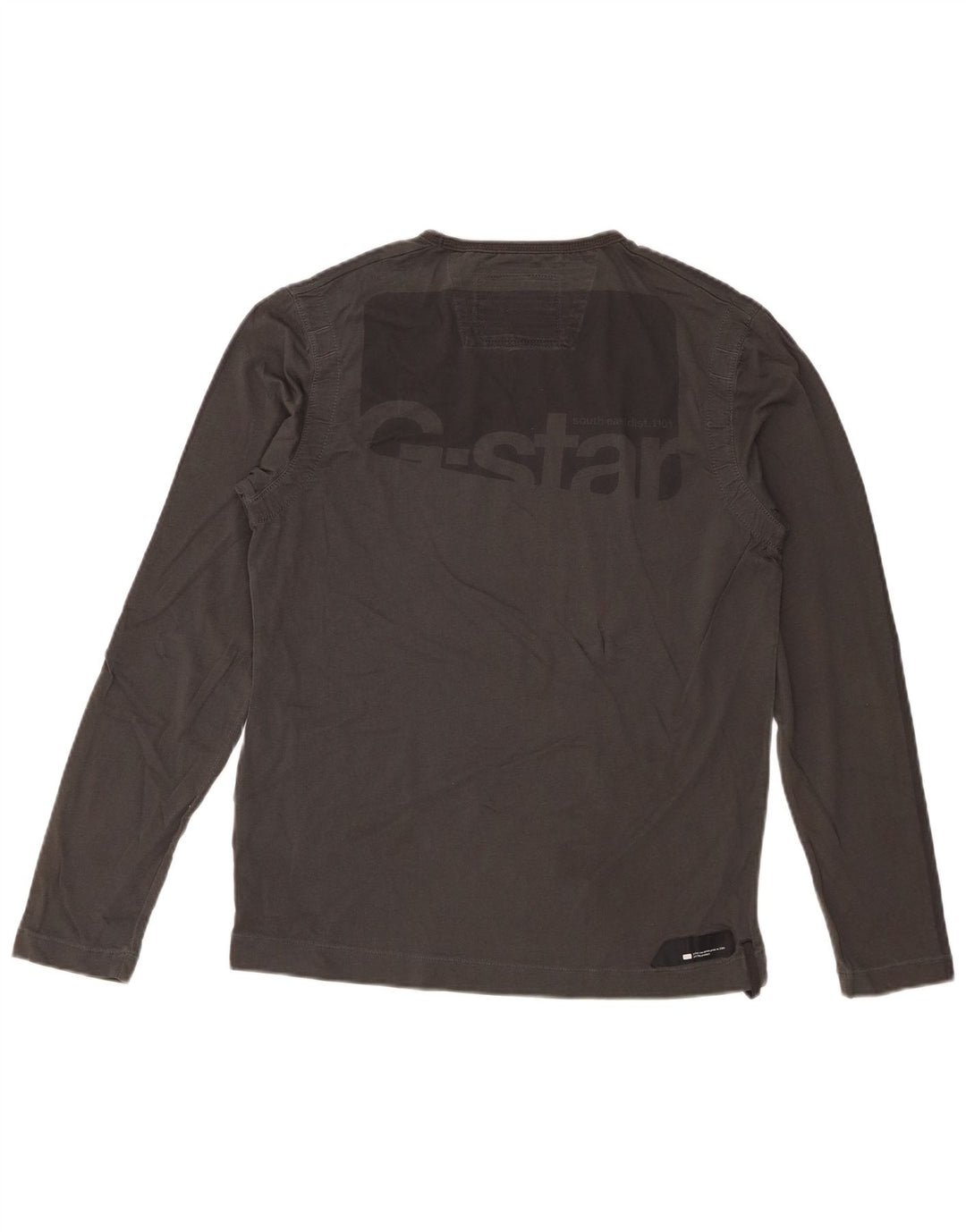 G-Star Mens Graphic Top Long Sleeve Medium Grey Cotton