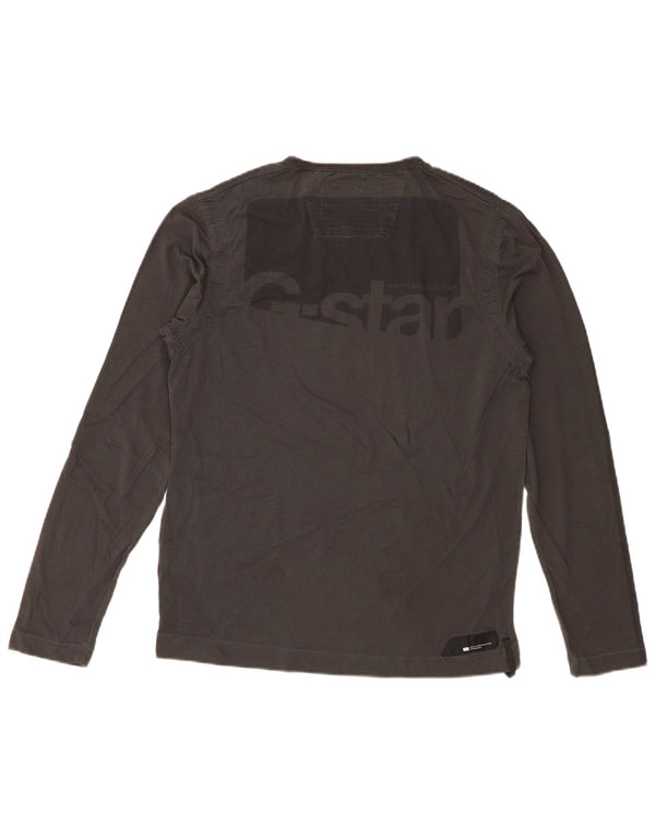 G-Star Haut Graphique à Manches Longues Homme Gris Moyen Coton