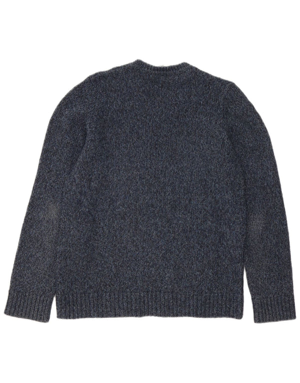 Carhartt Mens Boat Neck Jumper Sweater Small Navy Blue Flecked Acrylic